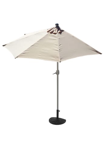 MCW Sonnenschirm halbrund Lorca, 270cm creme mit Ständer