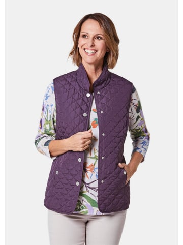 GOLDNER Kurzgröße:  Sportive Steppweste in dunkle pflaume