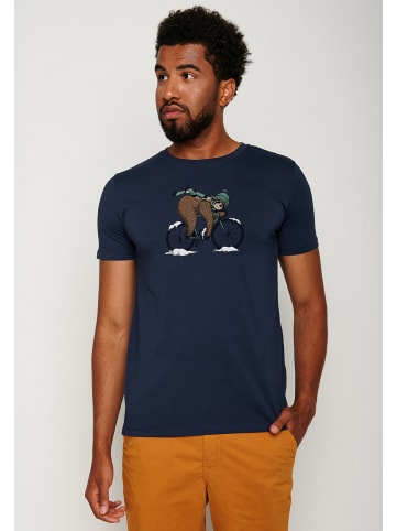 GreenBomb T-Shirt Animal Sloth Ice in Marineblau