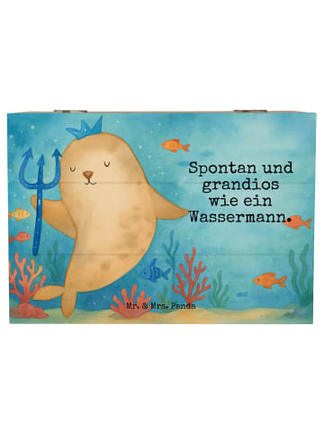 Mr. & Mrs. Panda Dekokiste Sternzeichen Wassermann Design mit Sp... in Weiß