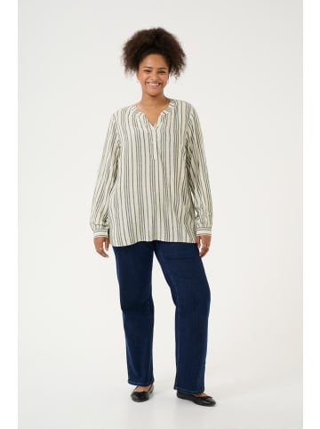 KAFFE curve Langarm-Bluse KCmille in Moonstruck / Black Stripe