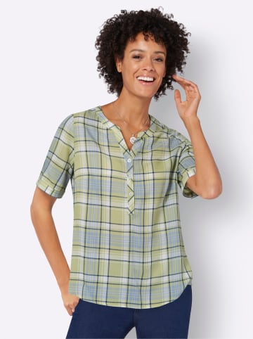 WITT WEIDEN Karobluse in lindgrün-bleu-kariert