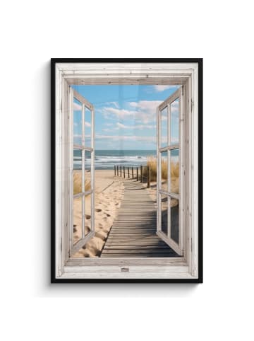 MuchoWow Poster mit Bilderrahmen Beige