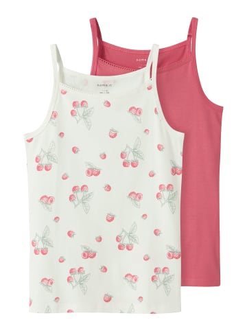 name it Unterhemden 2er Pack NKFSTRAP TOP 2P RASPBERRY in cloud dancer