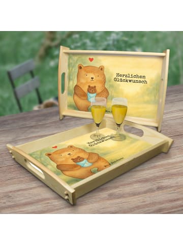 Mr. & Mrs. Panda Servierplatte Bär Baby Design mit Spruch in Weiß