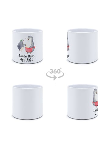 Mr. & Mrs. Panda Übertopf Pinguin Beste Mami der Welt mit Spruch in Weiß