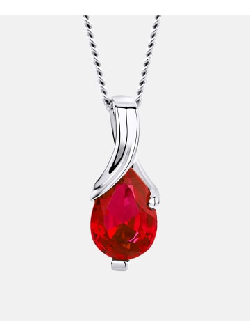 Diamant L'éternel Halskette mit Anhänger aus 375 Weißgold mit Rubin