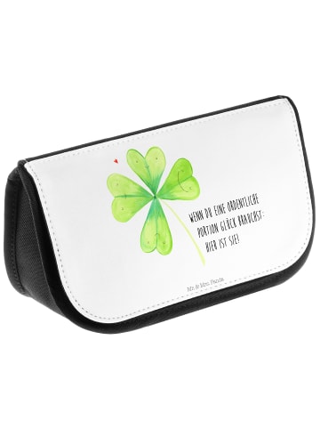 Mr. & Mrs. Panda Kulturbeutel Blume Kleeblatt mit Spruch in Weiß