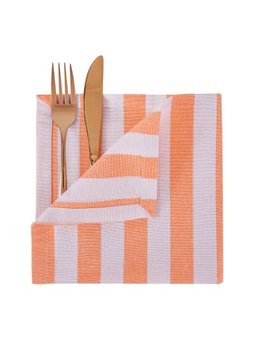 Butlers Serviette LITTLE ITALY 6er-Set in Weiß / Orange