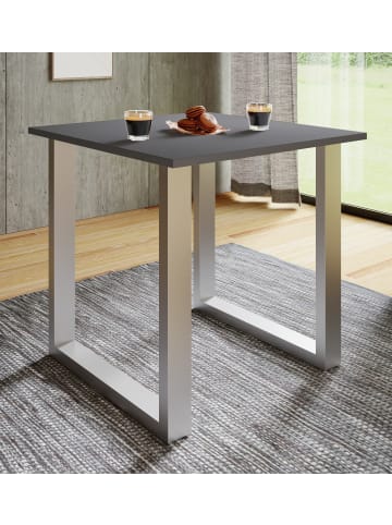 VCM  Premium Holz Esstisch Tisch Xona U Silber in Silber / Anthrazit