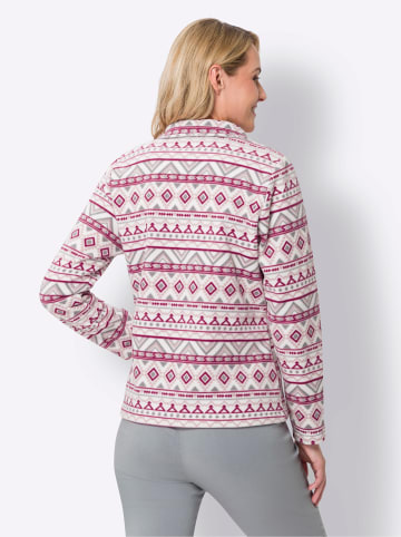 Sieh an! Fleece-Jacke in malve-ecru-bedruckt