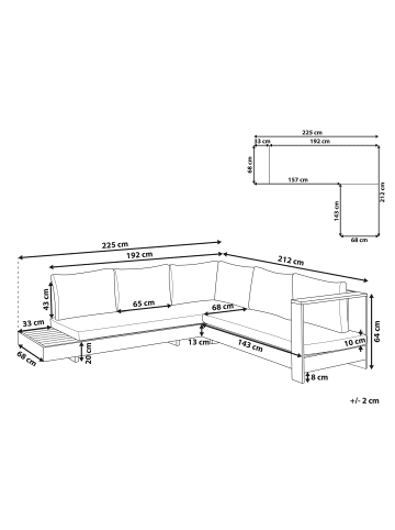 Beliani 2-tlg Lounge Set MARETTIMO in Braun/Weiß