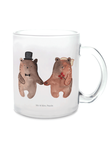 Mr. & Mrs. Panda Teetasse Bär Heirat ohne Spruch in Transparent