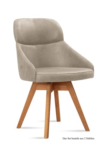 58 aufm Kessel ESSZIMMERSTUHL drehbar (2er-Set) Drala 52x82x63 Eiche geölt/Natur