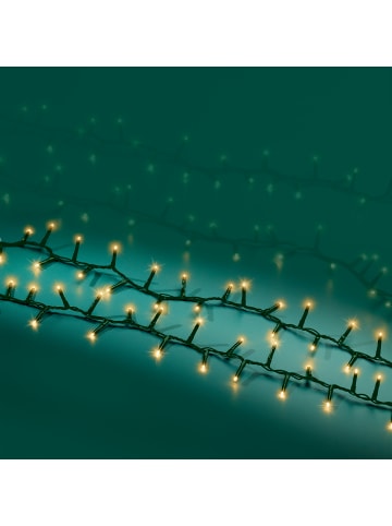 LUMINEO Lichterkette COMPACT 500 LED 11 m, grünes Kabel in Soft Gold