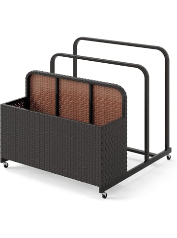 COSTWAY Pool Aufbewahrungskorb mit Rollen in Braun