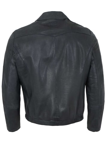 Milestone Lederjacke Lammnappa in Nachtblau