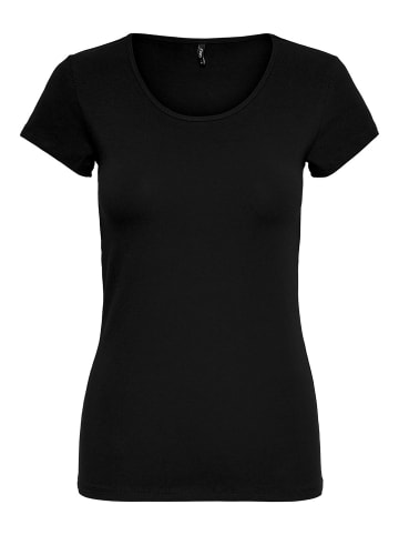 ONLY 3er-Set  T-Shirt in Black / black / black