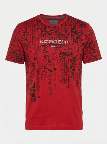 KOROSHI Crew cotton all over t-shirt in rot