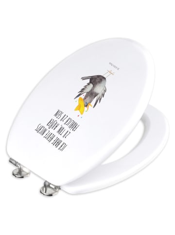 Mr. & Mrs. Panda holz wc sitz Rabe Sombrero mit Spruch in Weiß