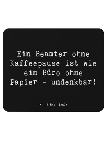 Mr. & Mrs. Panda Maus-Pad Spruch Beamter Kaffeepause mit Spruch in Schwarz