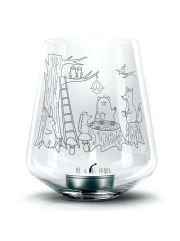 Mr. & Mrs. Panda Deko Windlicht Waldtiere Picknick ohne Spruch in Transparent