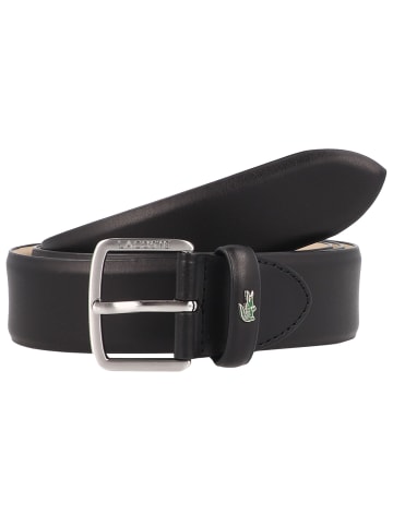 Lacoste Embossed Monogram Gürtel Leder in noir