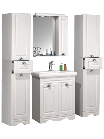ebuy24 Badmöbelset CasaloL Weiß 128 x 46 cm