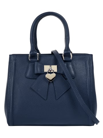 Cluty Handtasche Solcuore echt Leder in blau