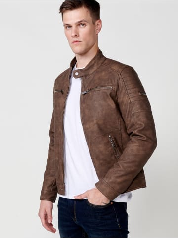 KOROSHI Jacke aus kunstleder. in braun