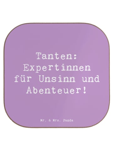 Mr. & Mrs. Panda Untersetzer Spruch Tante Abenteuer mit Spruch in Lavendeltraum