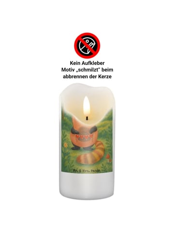 Mr. & Mrs. Panda Wachskerze Roter Panda Design ohne Spruch in Weiß