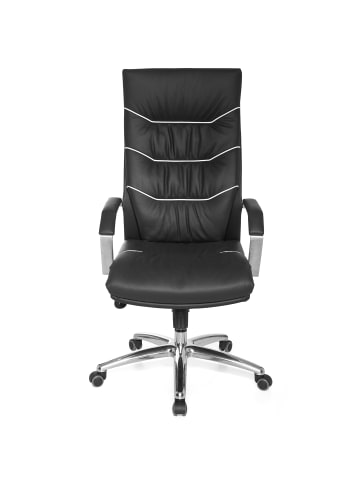 KADIMA DESIGN Bürostuhl Echt-Leder schwarz Schreibtischstuhl