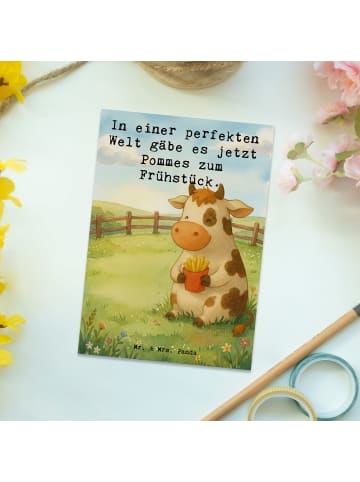 Mr. & Mrs. Panda Grußkarte Kuh Pommes Design mit Spruch in Weiß
