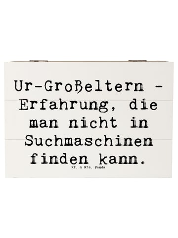 Mr. & Mrs. Panda Kiste Spruch Ur-Großeltern Weisheit mit Spruch in Weiß