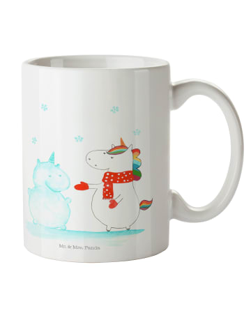 Mr. & Mrs. Panda Tasse Einhorn Schneemann ohne Spruch in Weiß