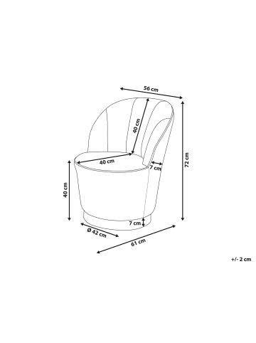 Beliani Sessel ALBY in Grün/Gold - (W) 56 x (H) 72 x (L) 61 cm
