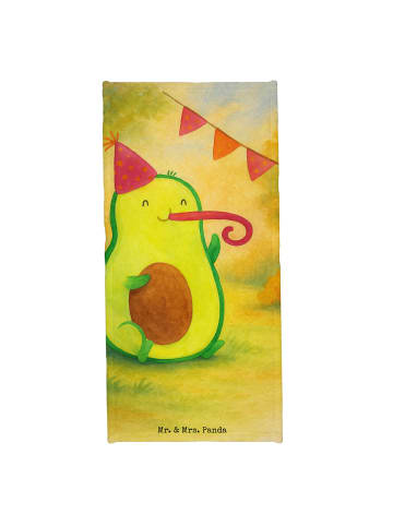 Mr. & Mrs. Panda Badehandtuch Avocado Geburtstag Design ohne Spruch in Gelb Pastell