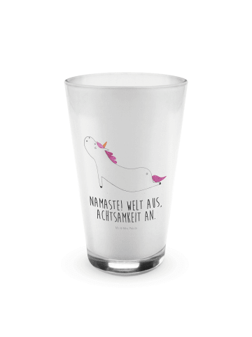 Mr. & Mrs. Panda Blümchentailglas Einhorn Yoga mit Spruch in Transparent