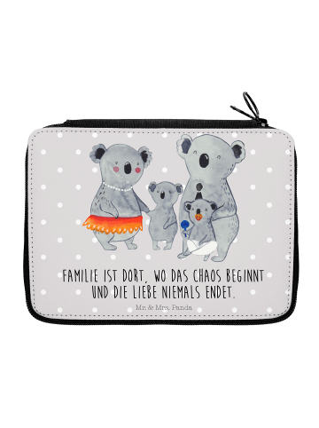 Mr. & Mrs. Panda Federmappe Koala Familie mit Spruch in Grau Pastell