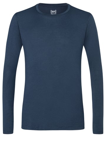 super.natural Merino Longsleeve M BASE LS 175 in dunkelblau