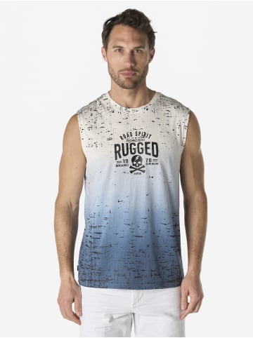 KOROSHI Herren boxing baumwolle allover t-shirt in weiß