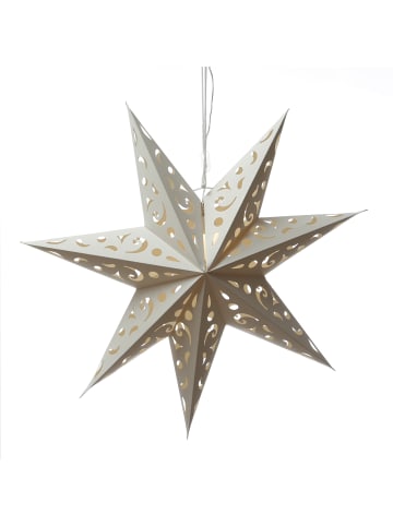 MARELIDA LED Papierstern Leuchtstern Weihnachtsstern D: 38cm in weiß