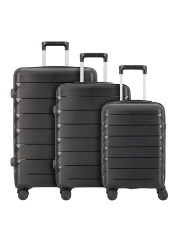 D&N Travel Line 4100 4 Rollen Kofferset 3-teilig in black