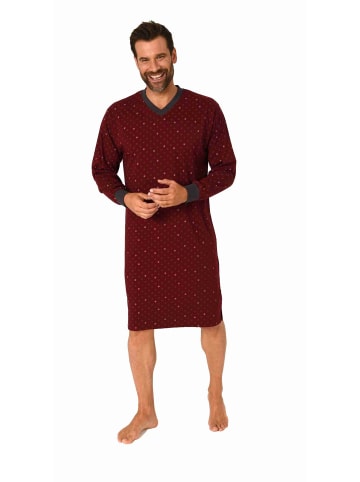 NORMANN langarm Nachthemd Bündchen print - 70643 in rot