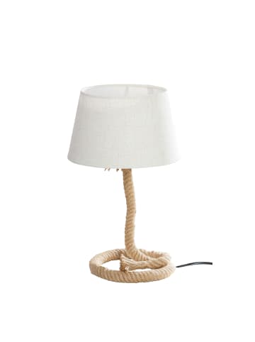 GILDE Tischlampe "Tau-Design" in Creme/ Natur - H. 40 cm - D. 24 cm