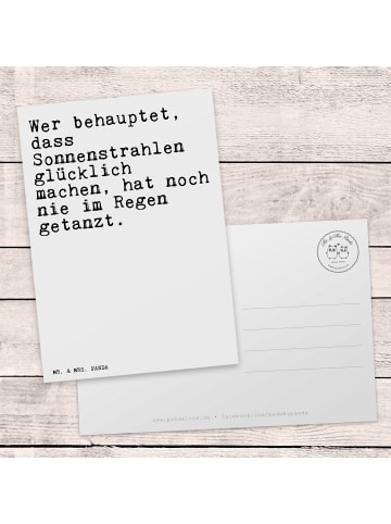 Mr. & Mrs. Panda Postkarte Wer behauptet, dass Sonnenstrahlen...... in Weiß