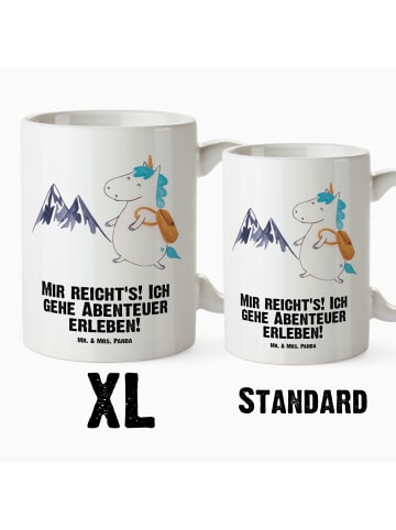 Mr. & Mrs. Panda XL Tasse Einhorn Bergsteiger mit Spruch in Weiß