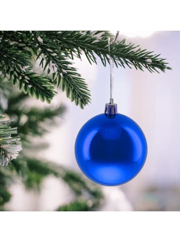relaxdays 100-tlg. Weihnachtskugeln Set in Blau