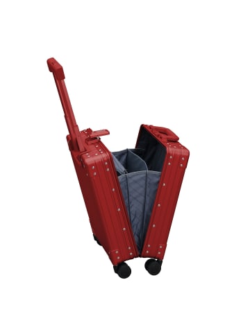 Aleon Business 4-Rollen Kabinentrolley Aluminium 50 cm Laptopfach ruby